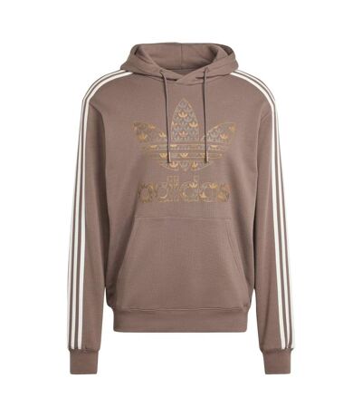 Mens Classic Mono Print Hoodie Brown Adidas