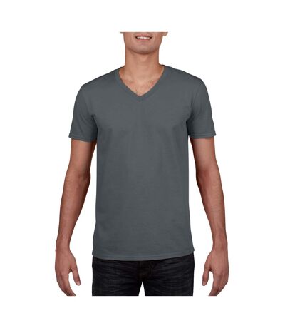 T-shirt À Manches Courtes Et Col En V Homme Gris Foncé Gildan