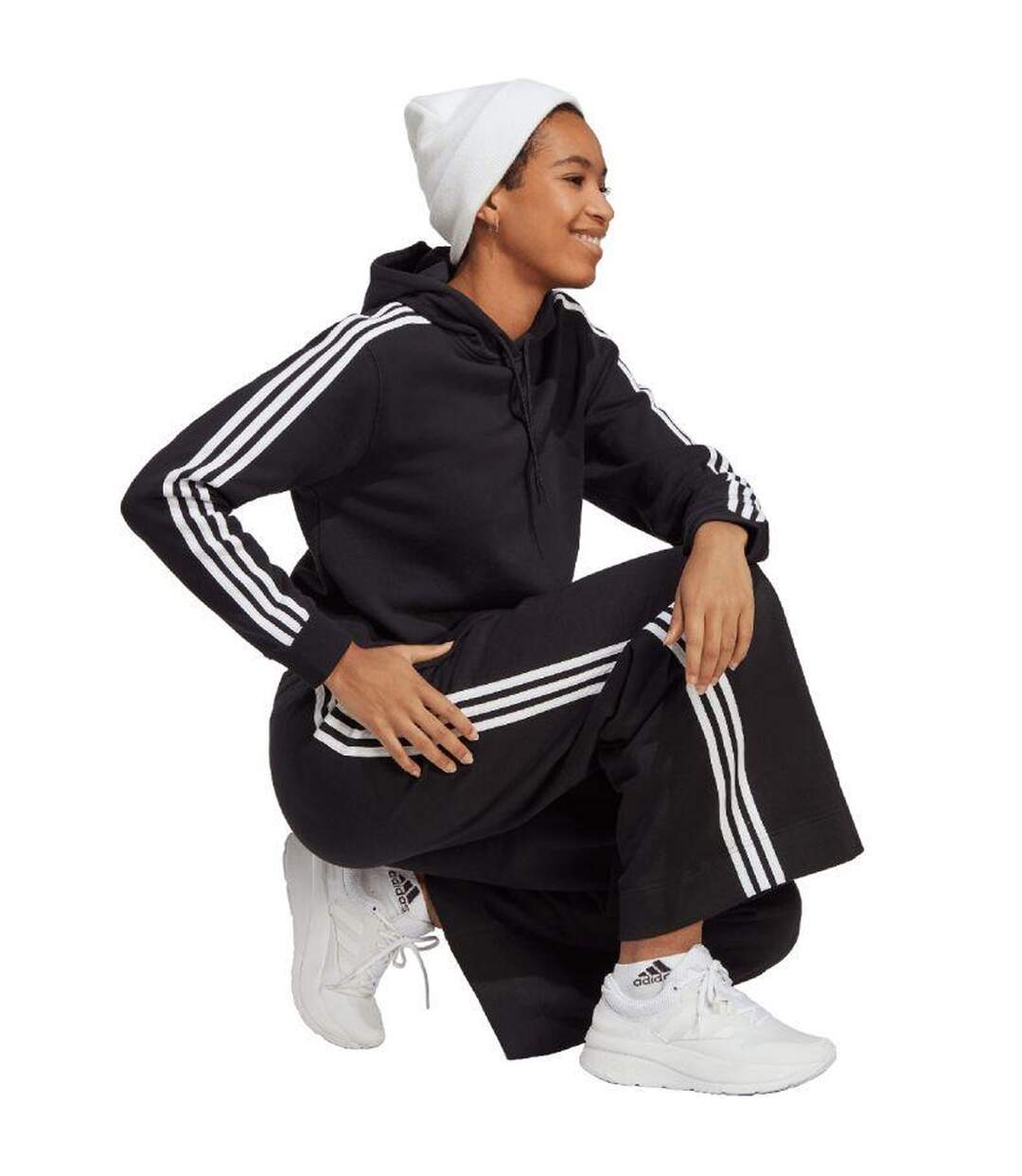 Sweat À Capuche Essentials Femme Noir Adidas-1