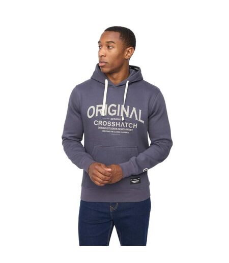 Mens Vintarge Hoodie Navy Crosshatch