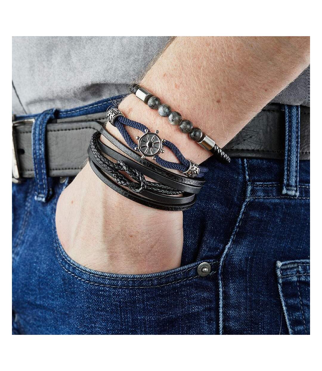 Bracelet noir geographical norway 315063 - taille unique-3