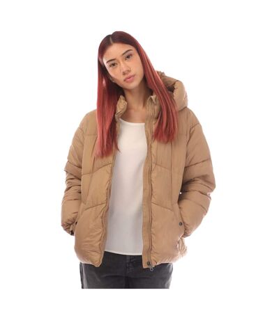 Womens/ladies Uppsala Short Padded Jacket Beige Vero Moda