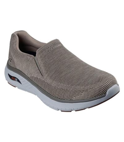Mens Arch Fit Crosser Locke Trainers Taupe Skechers