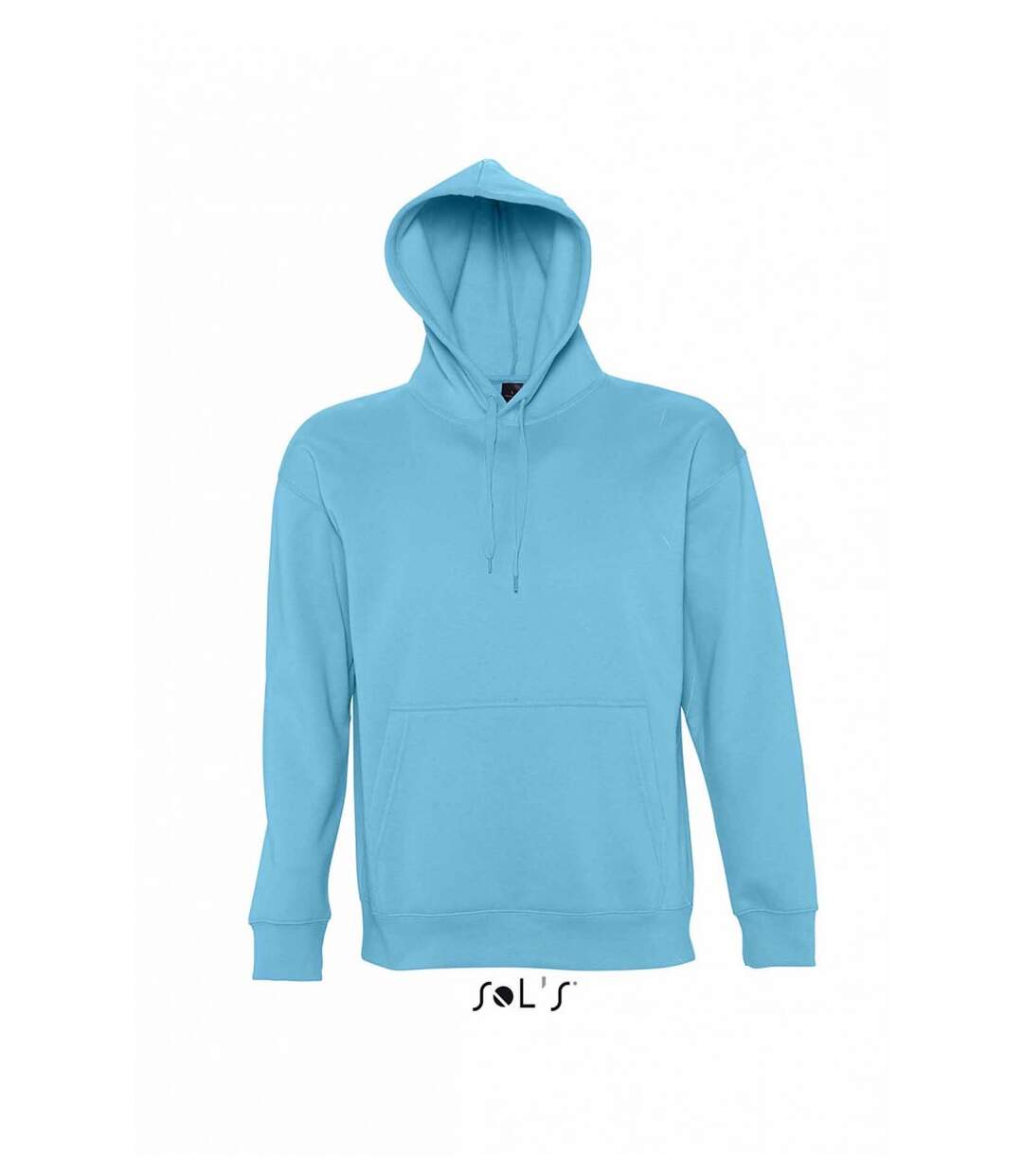 Sweat shirt capuche poche kangourou unisexe - 13251 - bleu turquoise-1