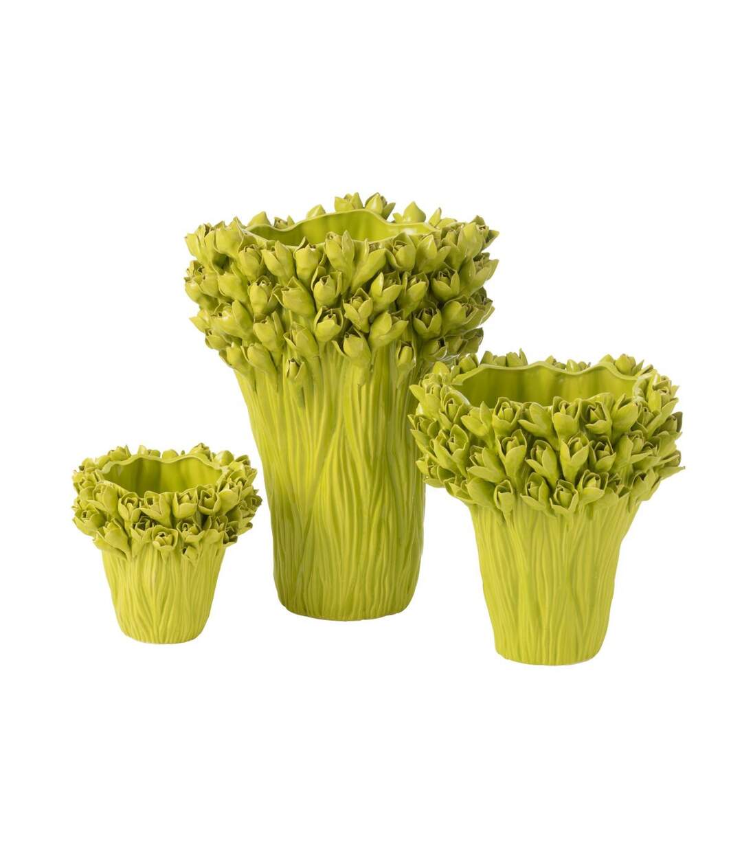 Vase Déco en Grès Ambrosia 19cm Vert-2
