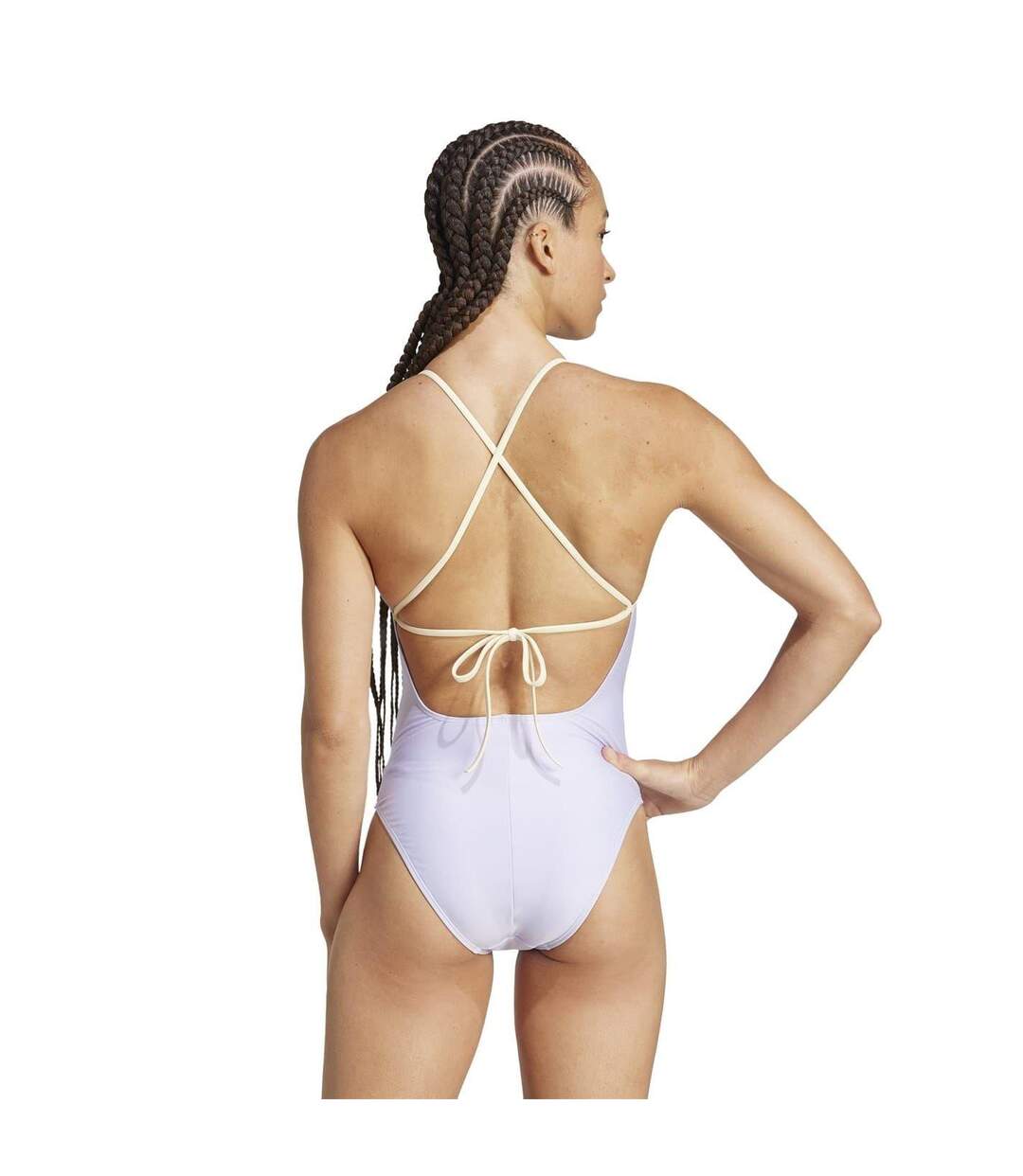 Maillot De Bain 1 Pièce Motif/style Blocs De Couleurs Femme Rose Violet Adidas-3