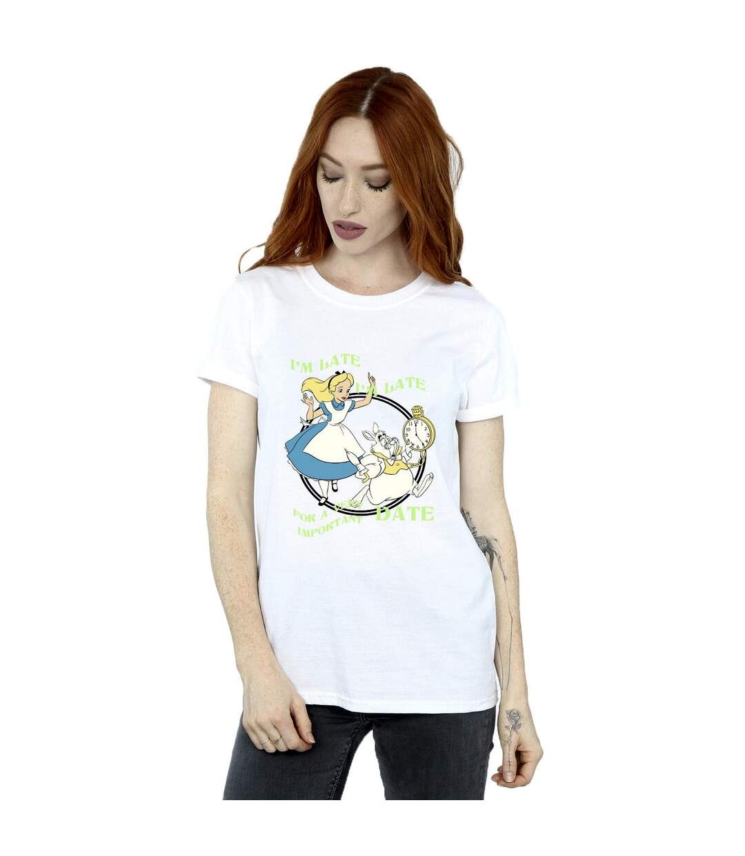 Disney - T-shirt ALICE IN WONDERLAND I'M LATE - Femme (Blanc) - UTBI8821-2