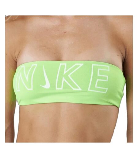 Haut de maillot de bain vert fluo femme nike bandeau bikini top - l