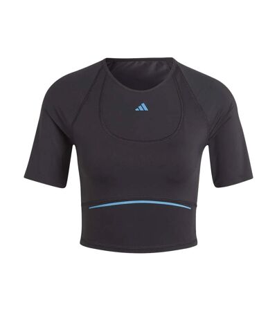 Womens/ladies hiit heat.rdy technology training crop t-shirt black Adidas
