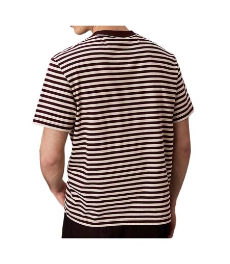 T-Shirt à rayure marron/écru homme calvin klein jeans 20s stripe