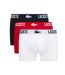 x3 boxers noir/blanc/rouge homme lacoste courts stretch - l-1