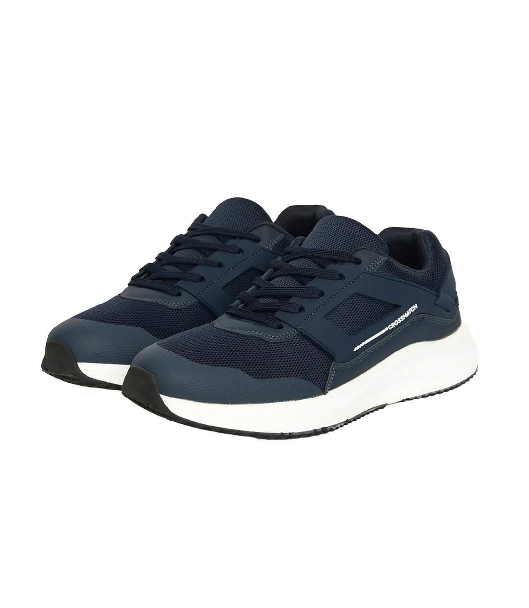 Mens Holywell Flyknit Trainers Navy White Crosshatch-1