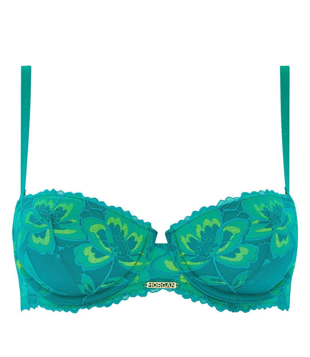 Soutien-gorge coques moulées bandeau turquoise Elisa-1