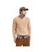 Mens Wool Blend Half Zip Fleece Top Khaki Gant-1