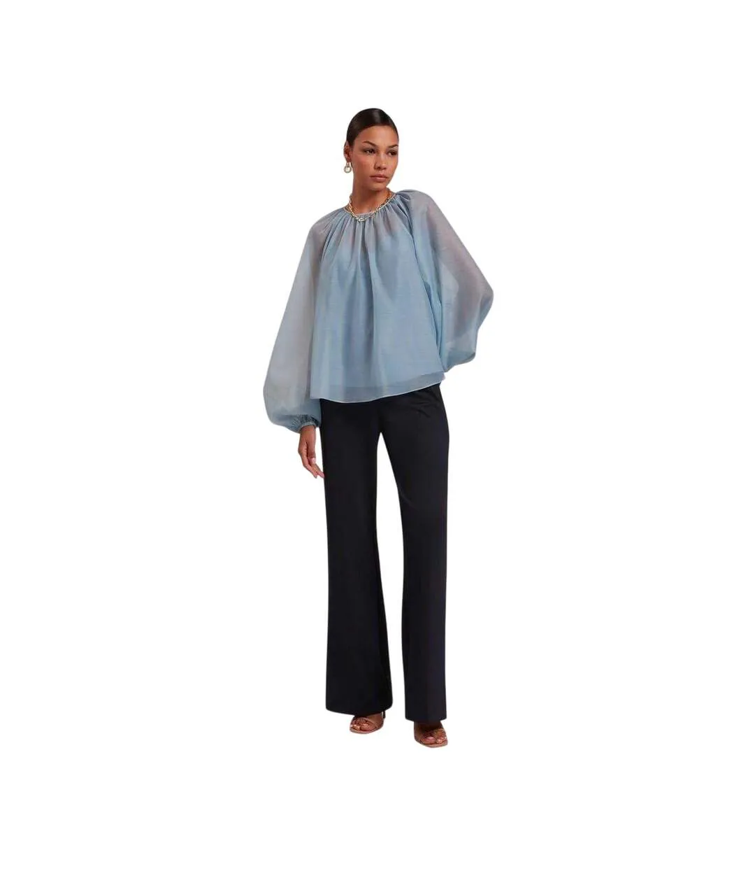 Blouse Manches Bouffantes Femme Bleu Clair Ted Baker-1