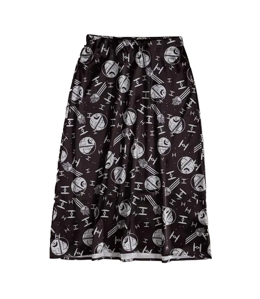 Womens/ladies Death Star Satin Skirt Black Charcoal Star Wars-3
