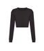 Awdis Womens/Ladies Heather Cropped Long-Sleeved T-Shirt (Black Heather) - UTRW8652