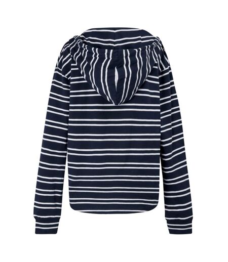 Sweat à capuche minerve femme bleu marine / blanc Regatta