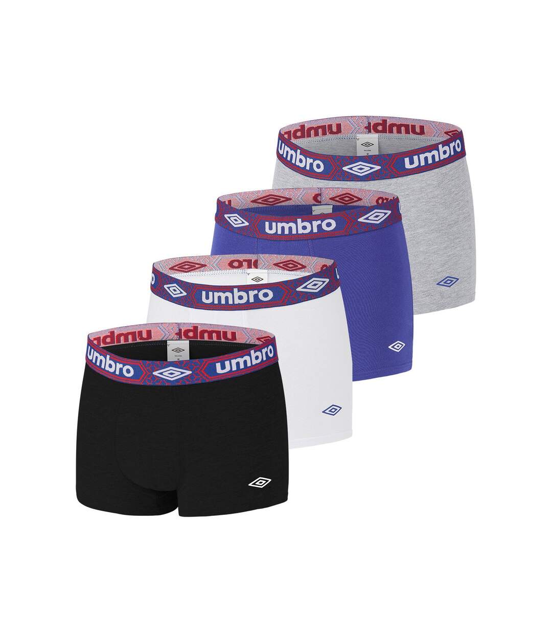 Lot de 4 Boxers coton homme uni ceinture Umbro