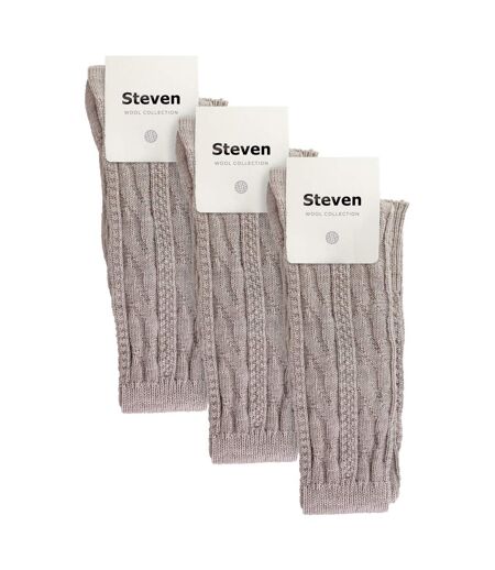 3 Pairs Ladies Extra Long Thigh High Over The Knee Wool Socks