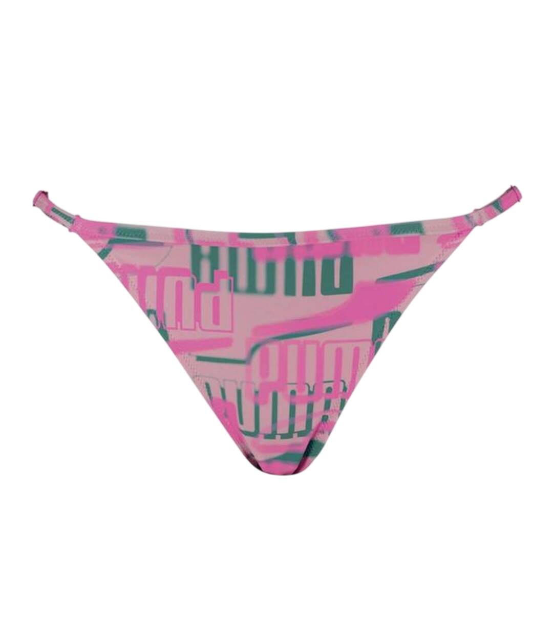 Womens/ladies Repeat Logo Side Tie Bikini Bottoms Pink Puma-1