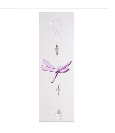 Suspension décorative libellule en acrylique - Violet