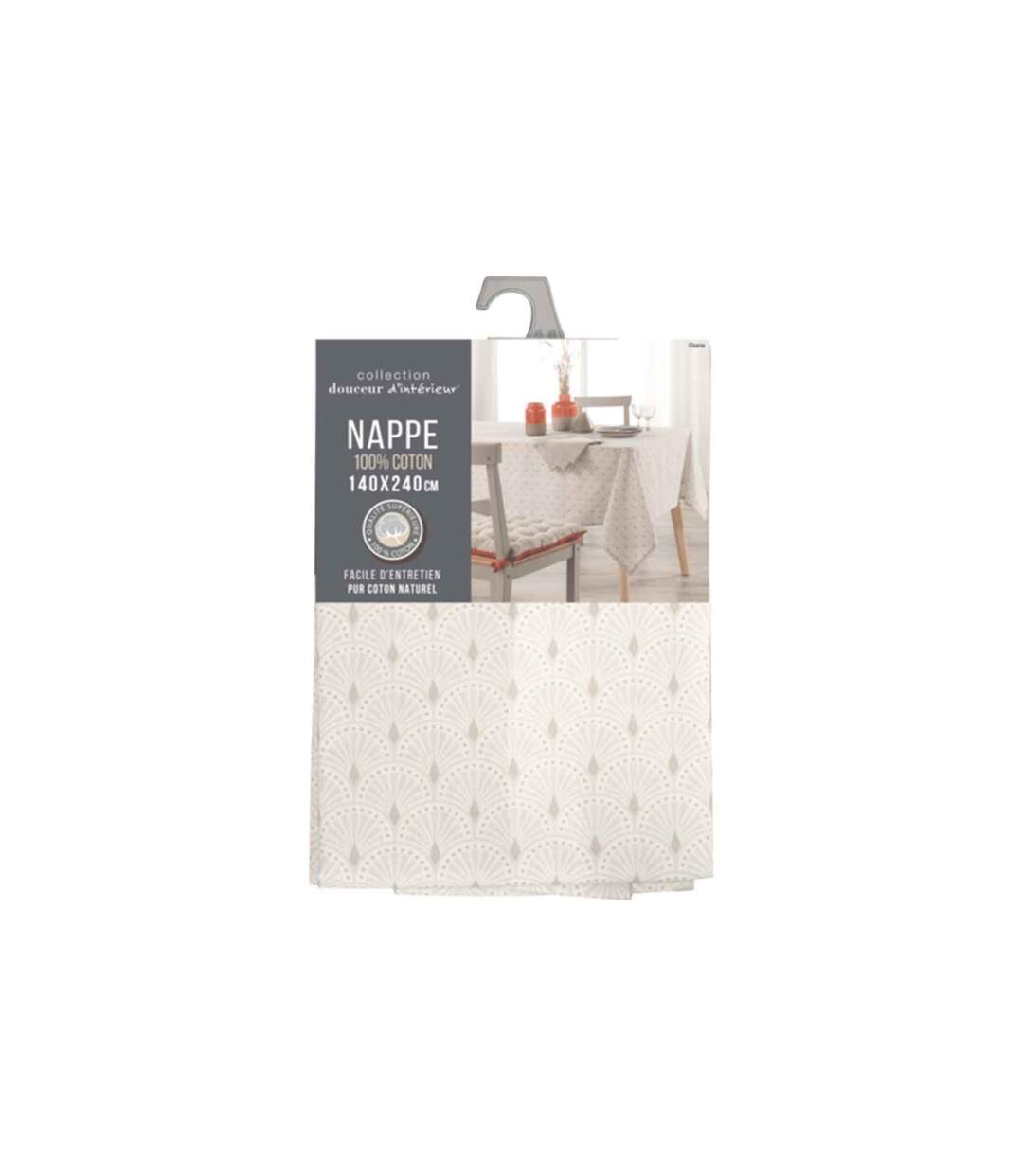 Nappe Imprimée en Coton Giana 140x240cm Beige-2