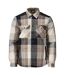 Mens Customised Checked Pile Shirt Dark Sand Mascot-1