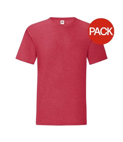 T-shirt iconic hommes rouge chiné Fruit of the Loom