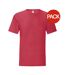 T-shirt iconic hommes rouge chiné Fruit of the Loom-1