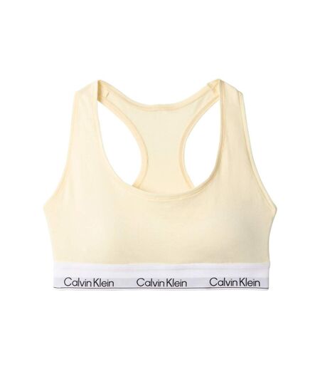 Womens/ladies Logo Cotton Blend Bralette Yellow Pear Calvin Klein