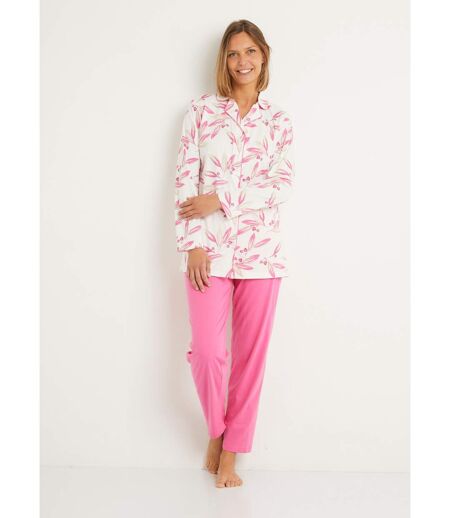 Pyjama imprimé veste boutonnée coton