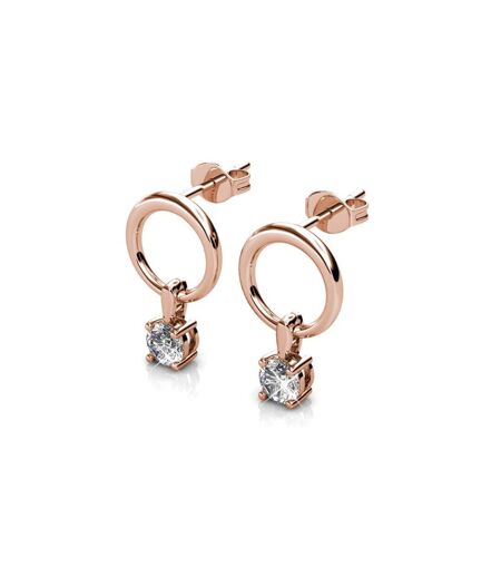 Boucles d'oreilles Octavia - Or Rosé et Cristal