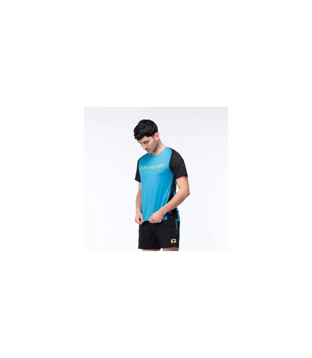 Mens Ileno Running T-shirt Blue Black IQ-1