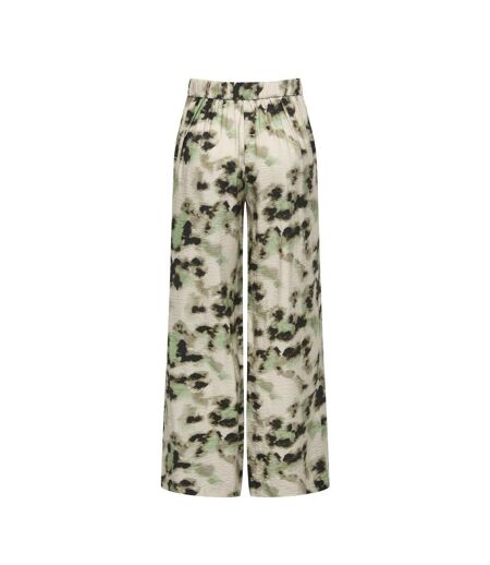 Pantalon fluide beige/vert/noir femme jdy millie
