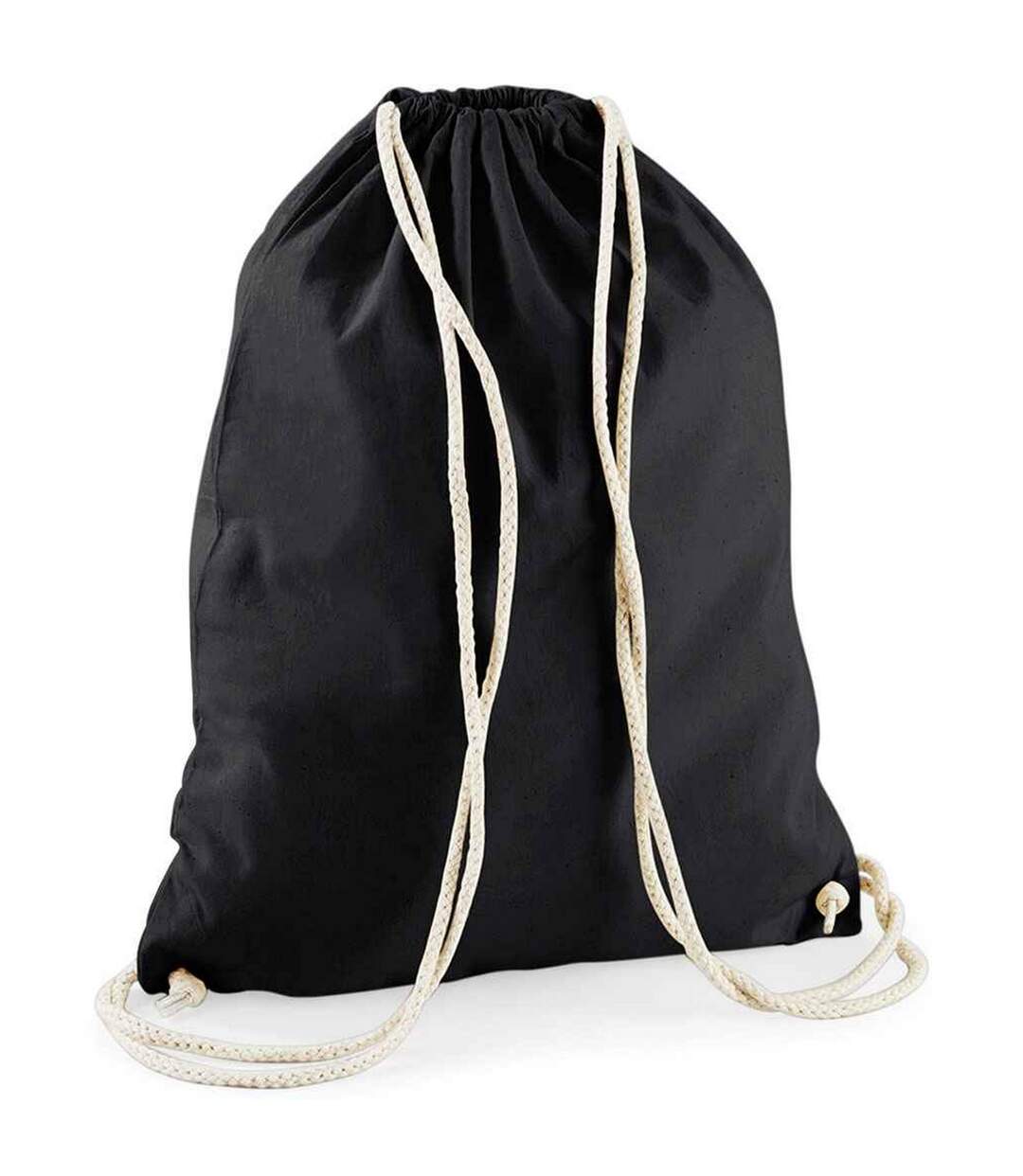 Cotton Drawstring Bag One Size Black Natural Westford Mill-1