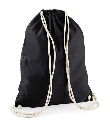 Cotton Drawstring Bag One Size Black Natural Westford Mill