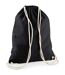 Cotton Drawstring Bag One Size Black Natural Westford Mill-1