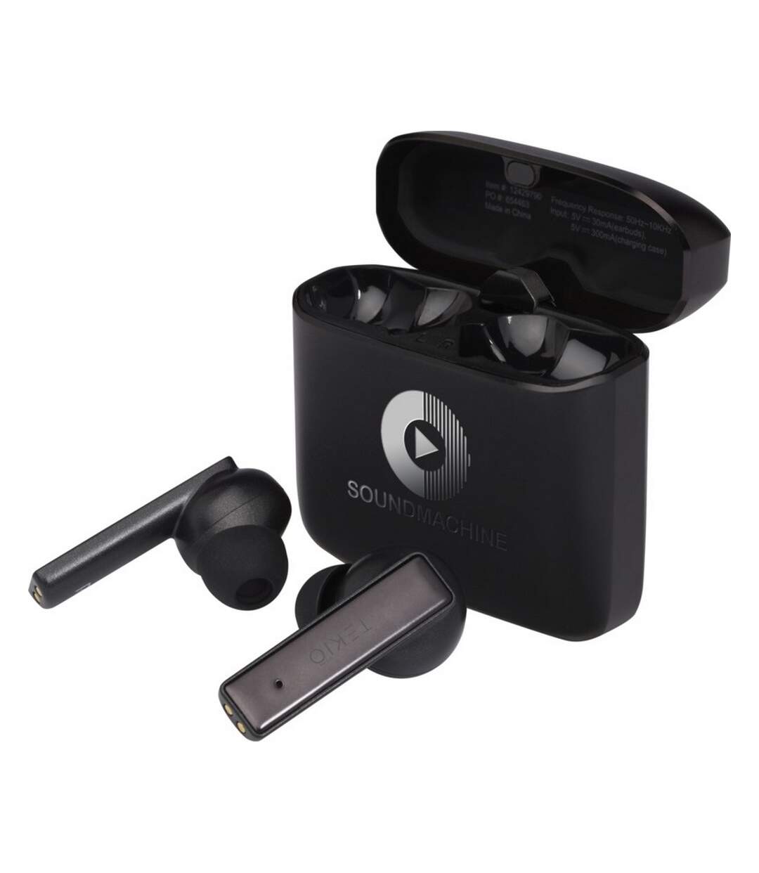 Wireless earbuds one size solid black Tekio