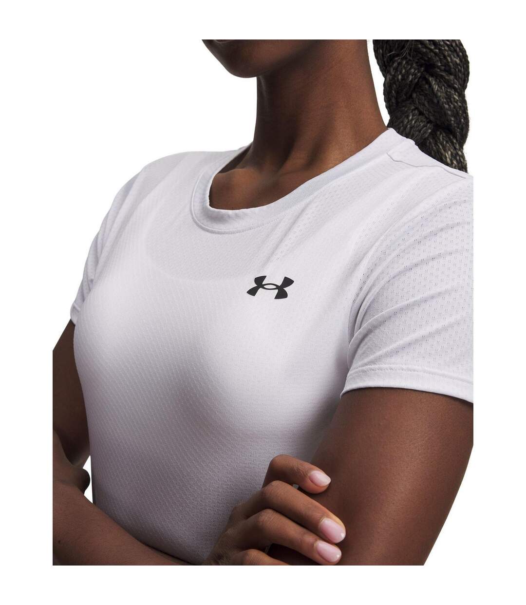 Womens/ladies Tech Mesh T-shirt White Black Under Armour-3