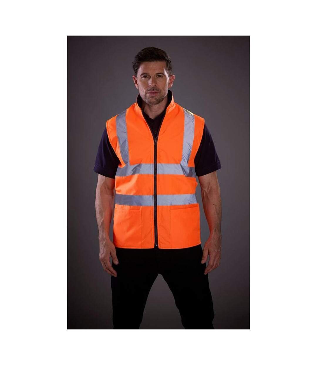 Gilet polaire haute visibilité homme orange haute visibilité Yoko-3