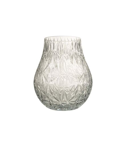 Vase Design en Verre Diamant 22cm Transparent