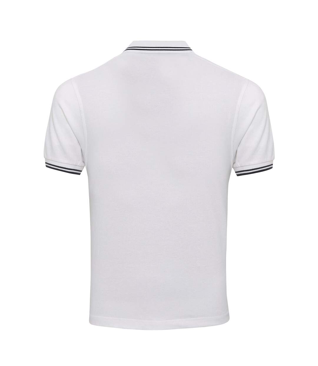 AWDis Mens Stretch Tipped Piqu Polo Shirt (White/Navy)