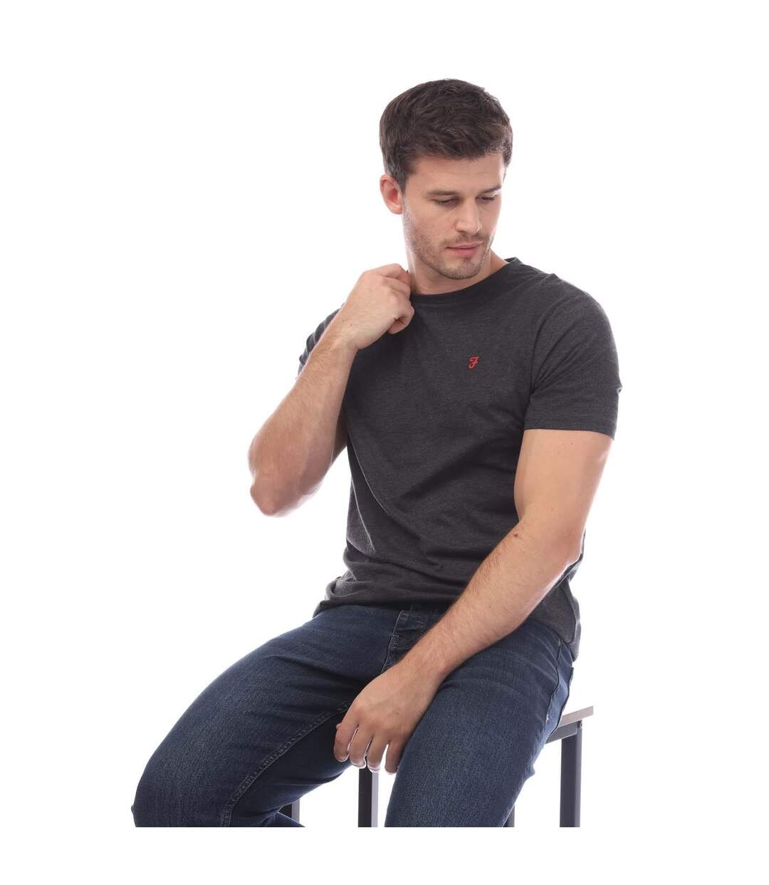 T-shirts ryman homme noir / gris / bleu marine Farah-4