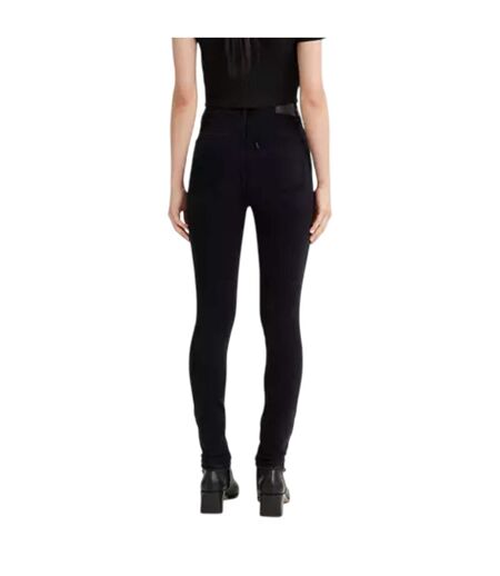 Womens/ladies Mile High Cotton Blend Super Skinny Jeans Black Levis