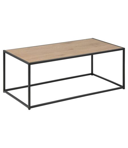 Table basse rectangulaire en MDF et métal