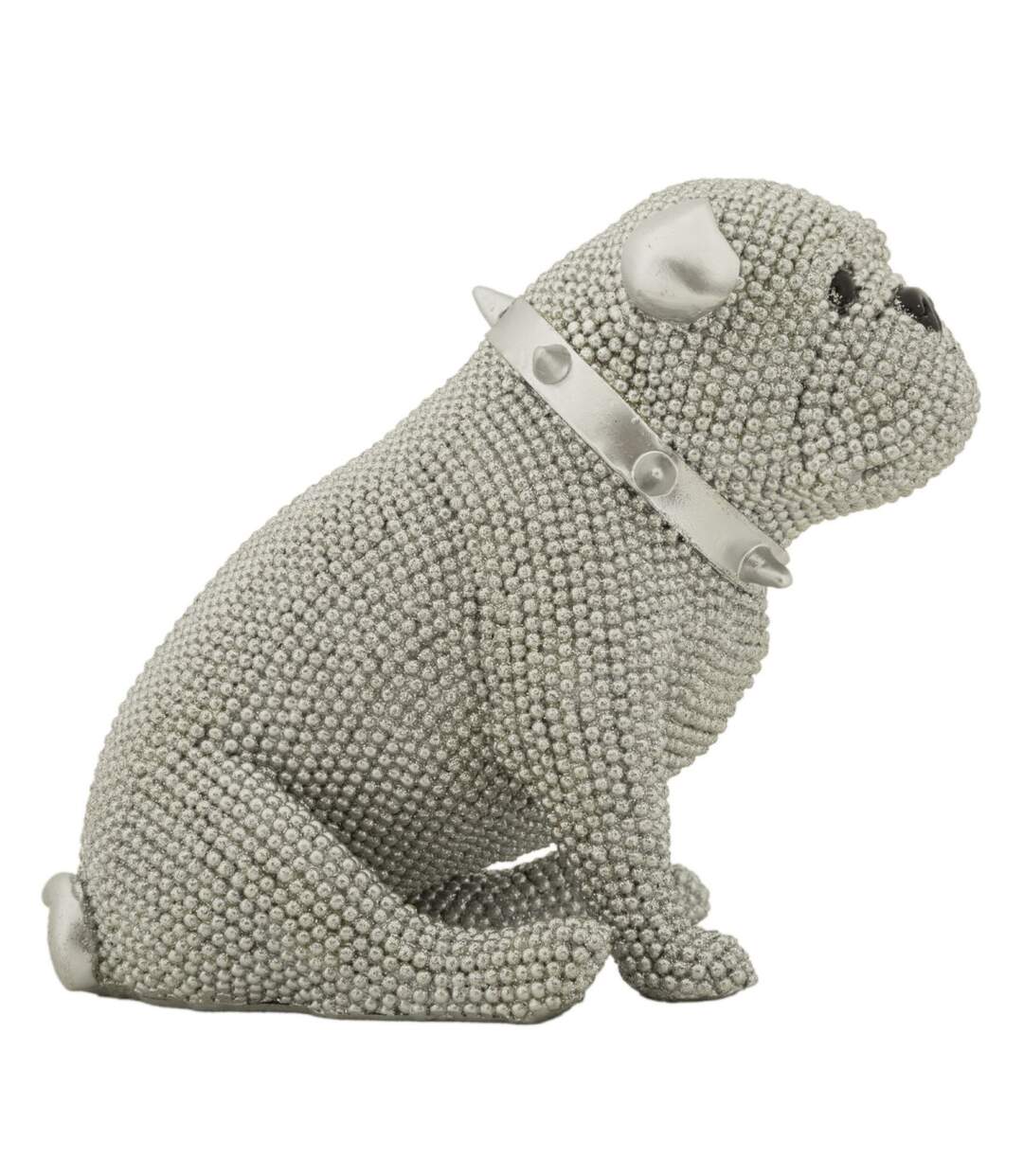 Statuette Déco Bulldog Sparky 17cm Argent-2