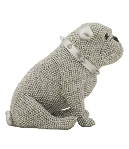 Statuette Déco Bulldog Sparky 17cm Argent