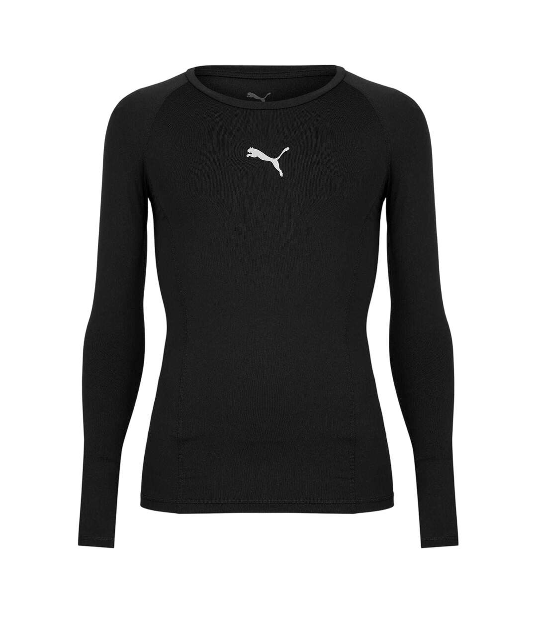 Mens Liga Long-sleeved T-shirt Black Puma-1