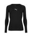 Mens Liga Long-sleeved T-shirt Black Puma-1